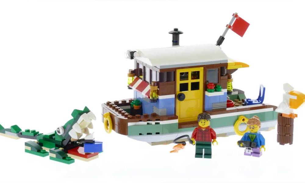 儿童玩具河边船屋,乐高积木创意百变31093