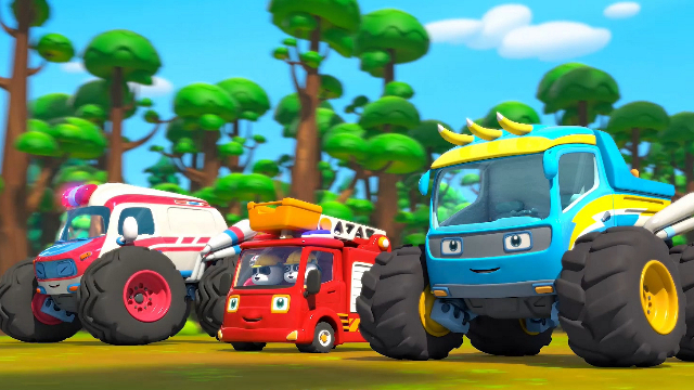 宝宝巴士之疯狂怪兽车—森林火灾啦,怪兽车救援队紧急出动