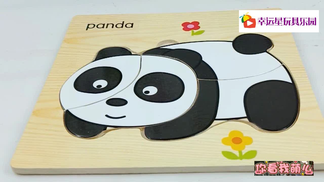 认识和拼图国宝动物,大熊猫