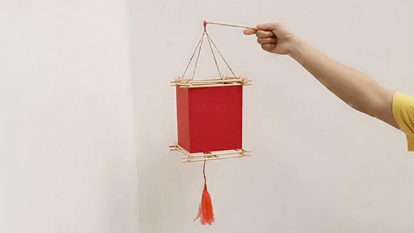 diy创意手工,用筷子做一个漂亮的灯笼,废物利用